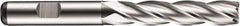 DORMER - 4 Flute Powdered Metal Roughing & Finishing Square End Mill - Uncoated, Weldon Shank, 30° Helix, Centercutting, Extra Long Length - Apex Tool & Supply