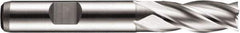 DORMER - 4 Flute Powdered Metal Roughing & Finishing Square End Mill - Uncoated, Weldon Shank, 30° Helix, Centercutting, Regular Length - Apex Tool & Supply