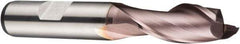 DORMER - 14mm Diam, 26mm LOC, 2 Flute Powdered Metal Keyway End Mill - Spiral Flute, TiCN Finish, 12mm Shank Diam, 83mm OAL, 30° Helix, Centercutting - Apex Tool & Supply