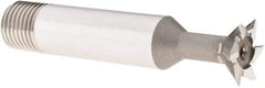 DORMER - 5/8" Diam x 0.1575" Width of Cut, 45° Included Angle, High Speed Steel Dovetail Cutter - 1/2" Shank Diam, Uncoated - Apex Tool & Supply