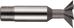 DORMER - 1" Diam x 0.315" Width of Cut, 45° Included Angle, High Speed Steel Dovetail Cutter - 1/2" Shank Diam, Uncoated - Apex Tool & Supply