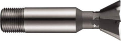 DORMER - 1-1/2" Diam x 0.6299" Width of Cut, 60° Included Angle, High Speed Steel Dovetail Cutter - 1" Shank Diam, Uncoated - Apex Tool & Supply