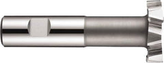 DORMER - 40mm Cut Diam, 10mm Cut Width, 0.7559" Neck Diam, 0.7874" Shank Diam, Cobalt T-Slot Cutter - Uncoated, Staggered Teeth, 8 Teeth, Weldon Flat - Apex Tool & Supply