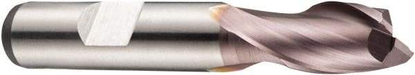 DORMER - 4mm Diam, 7mm LOC, 2 Flute Powdered Metal Keyway End Mill - Spiral Flute, TiCN Finish, 6mm Shank Diam, 51mm OAL, 30° Helix, Centercutting - Apex Tool & Supply