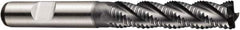 DORMER - 8mm Diam, Coarse Pitch, 38mm LOC, 4 Flute Powdered Metal Roughing Square End Mill - AlCrN Finish, 88mm OAL, 10mm Shank Diam, Single End, Centercutting, 35° Helix - Apex Tool & Supply