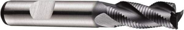 DORMER - 12mm Diam, Fine Pitch, 26mm LOC, 3 Flute Powdered Metal Roughing Square End Mill - AlCrN Finish, 83mm OAL, 12mm Shank Diam, Single End, Extended Reach, Centercutting, 35° Helix - Apex Tool & Supply