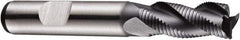 DORMER - 12mm Diam, Fine Pitch, 26mm LOC, 3 Flute Powdered Metal Roughing Square End Mill - AlCrN Finish, 83mm OAL, 12mm Shank Diam, Single End, Extended Reach, Centercutting, 35° Helix - Apex Tool & Supply