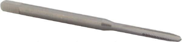 DORMER - M1.7x0.35 Metric Coarse 6H 2 Flute Bright Finish High Speed Steel Straight Flute Machine Tap - Plug, Right Hand Thread, 41mm OAL, 8mm Thread Length, Oversize - Apex Tool & Supply