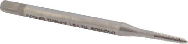 DORMER - M1.4x0.30 Metric Coarse 6H 2 Flute Bright Finish High Speed Steel Straight Flute Machine Tap - Bottoming, Right Hand Thread, 40mm OAL, 6mm Thread Length, Oversize - Apex Tool & Supply