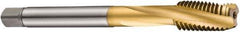 DORMER - M24x3.00 Metric Coarse 4 Flute 6H Bottoming Spiral Flute Tap - Cobalt, TiN Finish, 160mm OAL, Right Hand Flute, Right Hand Thread, Series E263 - Apex Tool & Supply