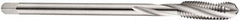 DORMER - M12x1.75 Metric Coarse 3 Flute 6H Bottoming Spiral Flute Tap - Cobalt, Bright Finish, 110mm OAL, Right Hand Flute, Right Hand Thread, Series E258 - Exact Industrial Supply