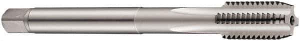 DORMER - M14x2.00 Metric Coarse 6H 3 Flute Bright Finish Cobalt Straight Flute Machine Tap - Bottoming, Left Hand Thread, 110mm OAL, 25mm Thread Length, Oversize - Apex Tool & Supply