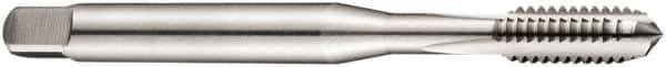 DORMER - #12-28 UNF 2B 3 Flute Bright Finish Cobalt Straight Flute Machine Tap - Bottoming, Right Hand Thread, 80mm OAL, 15mm Thread Length, Oversize - Apex Tool & Supply