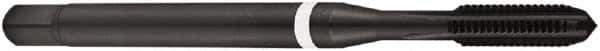 DORMER - M10x1.50 Metric Coarse 6HX 4 Flute Nitride Finish Powdered Metal Straight Flute Machine Tap - Bottoming, Right Hand Thread, 100mm OAL, 20mm Thread Length, Oversize - Apex Tool & Supply