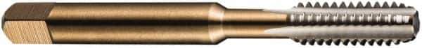 DORMER - 3/4-16 UNF 2B/3B 4 Flute Bright Finish High Speed Steel Straight Flute Standard Hand Tap - Plug, Right Hand Thread, 4-1/4" OAL, 1.1811" Thread Length, H3 Limit, Oversize - Apex Tool & Supply