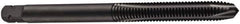 DORMER - #12-24 UNC, 3 Flute, Oxide Finish, Cobalt Spiral Point Tap - Plug Chamfer, Right Hand Thread, 62mm OAL, 12mm Thread Length, 5.6mm Shank Diam, 2B Class of Fit, Series E021 - Exact Industrial Supply
