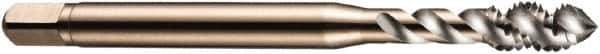 DORMER - M18x2.50 Metric Coarse 4 Flute 6H Bottoming Spiral Flute Tap - Cobalt, Bright Finish, 112mm OAL, Right Hand Flute, Right Hand Thread, Series E002 - Apex Tool & Supply