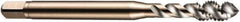 DORMER - M12x1.75 Metric Coarse 3 Flute 6H Bottoming Spiral Flute Tap - Cobalt, Bright Finish, 89mm OAL, Right Hand Flute, Right Hand Thread, Series E002 - Apex Tool & Supply