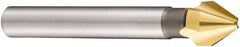 DORMER - 5mm Shank Diam, 3 Flute 60° High Speed Steel Countersink - TiN Finish, 45mm OAL, Single End, Straight Shank, Right Hand Cut - Apex Tool & Supply