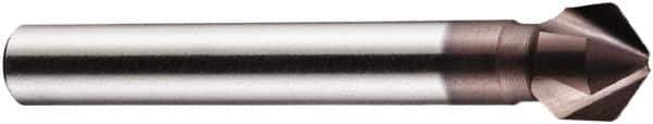 DORMER - 5mm Shank Diam, 3 Flute 100° High Speed Steel Countersink - TiAlN Finish, 44mm OAL, Single End, Straight Shank, Right Hand Cut - Apex Tool & Supply