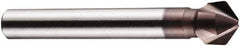 DORMER - 5mm Shank Diam, 3 Flute 100° High Speed Steel Countersink - TiAlN Finish, 44mm OAL, Single End, Straight Shank, Right Hand Cut - Apex Tool & Supply