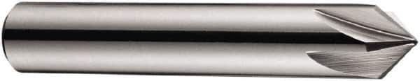 DORMER - 10mm Shank Diam, 7 Flute 90° High Speed Steel Countersink - Bright Finish, 60mm OAL, Single End, Straight Shank, Right Hand Cut - Apex Tool & Supply