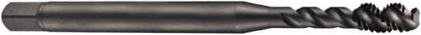 DORMER - 1/4-28 UNF 3 Flute 2B Bottoming Spiral Flute Tap - Cobalt, Oxide Finish, 80mm OAL, Right Hand Flute, Right Hand Thread, Series EX31 - Exact Industrial Supply