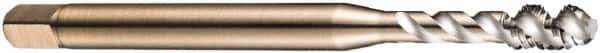 DORMER - 3/8-24 UNF 3 Flute 2B Bottoming Spiral Flute Tap - Cobalt, Bright Finish, 100mm OAL, Right Hand Flute, Right Hand Thread, Series EX30 - Apex Tool & Supply
