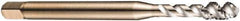 DORMER - 3/8-24 UNF 3 Flute 2B Bottoming Spiral Flute Tap - Cobalt, Bright Finish, 100mm OAL, Right Hand Flute, Right Hand Thread, Series EX30 - Apex Tool & Supply