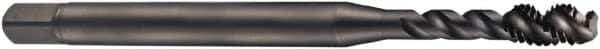 DORMER - #10-24 UNC 3 Flute 2B Bottoming Spiral Flute Tap - Cobalt, Oxide Finish, 70mm OAL, Right Hand Flute, Right Hand Thread, Series EX21 - Exact Industrial Supply
