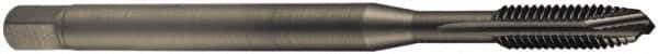 DORMER - 3/8-16 UNC, 3 Flute, Oxide Finish, Cobalt Spiral Point Tap - Plug Chamfer, Right Hand Thread, 100mm OAL, 20mm Thread Length, 10mm Shank Diam, 2B Class of Fit, Series EP21 - Exact Industrial Supply