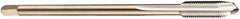 DORMER - M5x0.50 Metric Fine, 3 Flute, Bright Finish, Cobalt Spiral Point Tap - Plug Chamfer, Right Hand Thread, 70mm OAL, 13mm Thread Length, 3.5mm Shank Diam, 6H Class of Fit, Series EP10 - Exact Industrial Supply