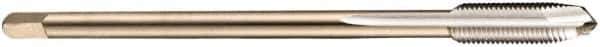 DORMER - M8x0.75 Metric Fine, 3 Flute, Bright Finish, Cobalt Spiral Point Tap - Plug Chamfer, Right Hand Thread, 80mm OAL, 15mm Thread Length, 6mm Shank Diam, 6H Class of Fit, Series EP10 - Exact Industrial Supply