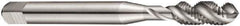 DORMER - M6x1.00 EGM, 3 Flute, 40° Helix, Bottoming Chamfer, Bright Finish, High Speed Steel Spiral Flute STI Tap - Right Hand Flute, 2.8368" OAL, 0.3152" Shank Diam, 0.6304" Thread Length, 6H Class of Fit, Series E621 - Exact Industrial Supply