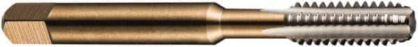 DORMER - BA6x0.53 BA 3 Flute Bright Finish High Speed Steel Straight Flute Machine Tap - Bottoming, Right Hand Thread, 44.5mm OAL, 9.5mm Thread Length, Oversize - Apex Tool & Supply