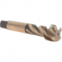 DORMER - M28x1.50 Metric Fine 4 Flute 6H Bottoming Spiral Flute Tap - Cobalt, Bright Finish, 140mm OAL, Right Hand Flute, Right Hand Thread, Series EX10 - Apex Tool & Supply
