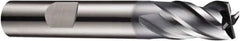 DORMER - 4 Flute Solid Carbide Roughing & Finishing Square End Mill - AlCrN Finish, Weldon Shank, 35° Helix, Centercutting, Stub Length - Apex Tool & Supply