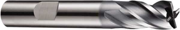 DORMER - 4 Flute Solid Carbide Roughing & Finishing Square End Mill - AlCrN Finish, Weldon Shank, 35° Helix, Centercutting, Stub Length - Apex Tool & Supply
