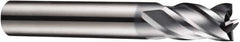 DORMER - 4 Flute Solid Carbide Roughing & Finishing Square End Mill - AlCrN Finish, Straight Shank, 35° Helix, Centercutting, Stub Length - Apex Tool & Supply
