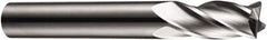 DORMER - 4 Flute Solid Carbide Roughing & Finishing Square End Mill - Uncoated, Straight Shank, 30° Helix, Centercutting, Regular Length - Apex Tool & Supply