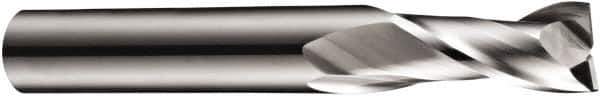 DORMER - 20mm, 38mm LOC, 20mm Shank Diam, 104mm OAL, 2 Flute, Solid Carbide Square End Mill - Single End, Bright Finish, Spiral Flute, 30° Helix, Centercutting, Right Hand Cut, Right Hand Flute, Series S902 - Apex Tool & Supply