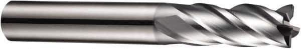 DORMER - 4 Flute Solid Carbide Roughing & Finishing Square End Mill - AlCrN Finish, Straight Shank, 35° Helix, Centercutting, Stub Length - Apex Tool & Supply