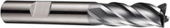 DORMER - 4 Flute Solid Carbide Roughing & Finishing Square End Mill - AlCrN Finish, Weldon Shank, 35° Helix, Centercutting, Stub Length - Apex Tool & Supply