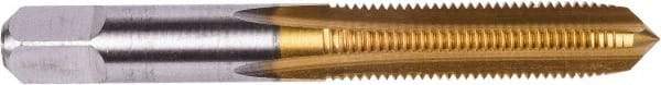 Union Butterfield - 7/16-14 UNC 3B 4 Flute TiN Finish High Speed Steel Straight Flute Standard Hand Tap - Plug, Right Hand Thread, 3-5/32" OAL, 1-7/16" Thread Length, H3 Limit, Oversize - Apex Tool & Supply