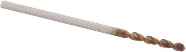 Walter-Titex - #54 130° Parabolic Flute Cobalt Screw Machine Drill Bit - AlCrN Finish, Right Hand Cut, 9mm Flute Length, 32mm OAL, Form V+A Point, Straight Shank - Apex Tool & Supply
