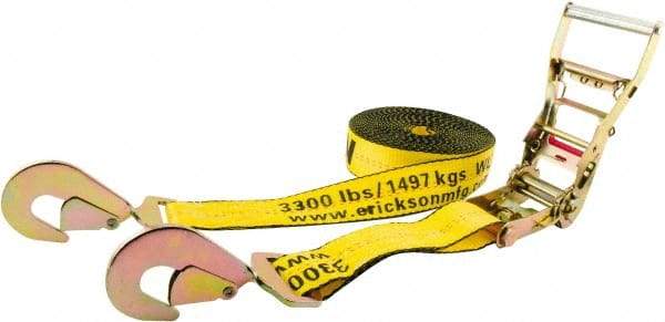 Erickson Manufacturing - 30' Long x 2" Wide, 10,000 Lb Basket Capacity, Polyester & Steel Web Sling - Yellow - Apex Tool & Supply