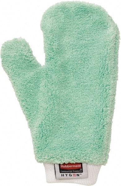 Rubbermaid - 11.9" Long Microfiber Cleaning & Dusting Mitt - Green, for Dusting - Apex Tool & Supply