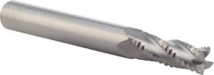 M.A. Ford - 9/32" Diam, 3/4" LOC, 4 Flute Solid Carbide Roughing Square End Mill - Uncoated, 2-1/2" OAL, 5/16" Shank Diam, Single End, Centercutting, 30° Helix - Apex Tool & Supply