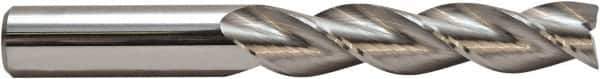 M.A. Ford - 1/4", 1/2" LOC, 1/4" Shank Diam, 4" OAL, 3 Flute, Solid Carbide Square End Mill - Single End, TiB2 Finish, 36° Helix, Centercutting, Right Hand Cut, Right Hand Flute, Series 138N - Apex Tool & Supply