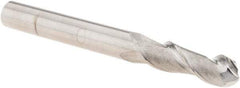 M.A. Ford - 1/4" Diam, 3/4" LOC, 2 Flute Solid Carbide Ball End Mill - Single End, 2-1/2" OAL, 1/4" Shank Diam, Spiral Flute - Apex Tool & Supply